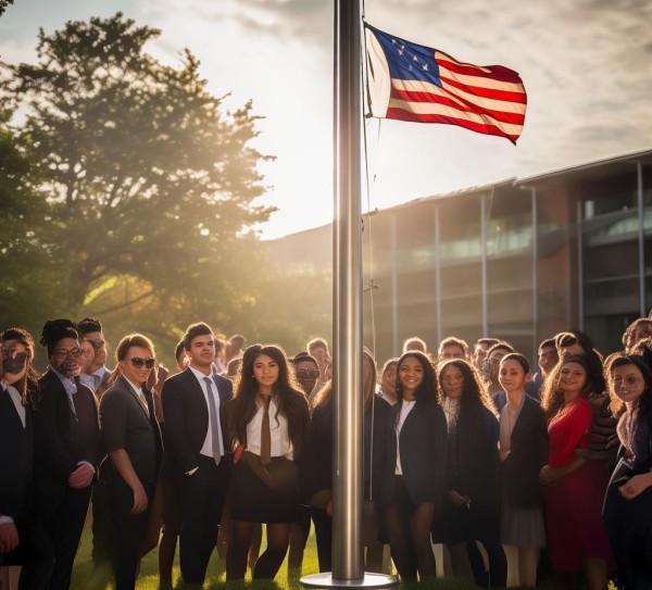 商贸学院升旗新闻稿